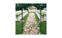 Slickblue Flat Top Iron Arch with 16mm Tubing for Courtyard Garden Entrance Decor