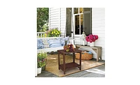 Slickblue Rectangular Wood Side Table For Indoor & Outdoor