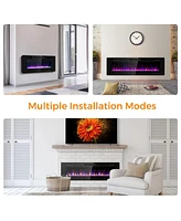 Sugift 60 Inch Ultra Thin Electric Fireplace with 2 Heat Settings