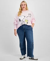 Grayson Threads, The Label Trendy Plus Dropped-Shoulder Snoopy Balloon Sweatshirt