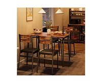 Dining Table for 2, Small and Chairs Set of Square Dinette Dinner Set, 3 Piece Kitchen & Room Sets Space, A