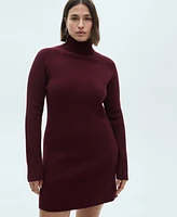 Mango Women's Short Turtleneck Knitted Dress