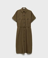 Mango Women's Bow Detail Lyocell Shirt Dress