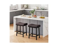 gaomon Counter Height Bar Stools Set of 2, 24 Inch Barstools for Kitchen Island Counter, Upholstered Padded Barstools with Curved Surface