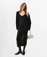 Mango Women's Sequin Detail Knitted Dress