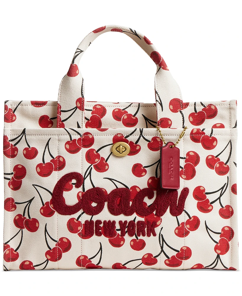 Coach Cherry-Print Canvas Cargo Tote