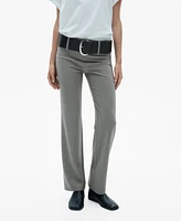 Mango Women's Belt Straight-Fit Pants