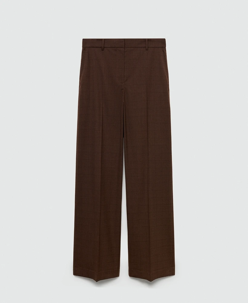 Mango Women's Straight Checked Pants