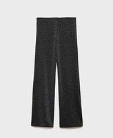 Mango Women's Lurex-Knit Flared Pants