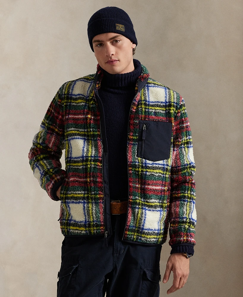 Polo Ralph Lauren Men's Plaid Pile Fleece Hybrid Jacket