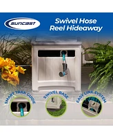 Suncast Swivel Smart Trak Hose Hideaway 225 Foot Hose Reel Storage Bin, Taupe