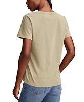 Lucky Brand Women's Foil Floral Frame Classic Crewneck T-Shirt