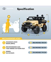 Funtok 12V Kids Ride On Truck Car w/ Parent Remote Control, Electric Toy Licensed Toyota Fj Cruiser, Led Lights, MP3 player