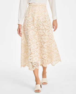 Anne Klein Women's Pull-On Lace Midi Skirt