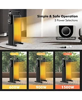 Gouun 1500W Electric Space Heater Oil Filled Radiator Heater with Foldable Rack