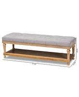 Baxton Studio Linda Modern and Rustic Grey Linen Fabric Upholstered and Greywashed Wood Storage Bench