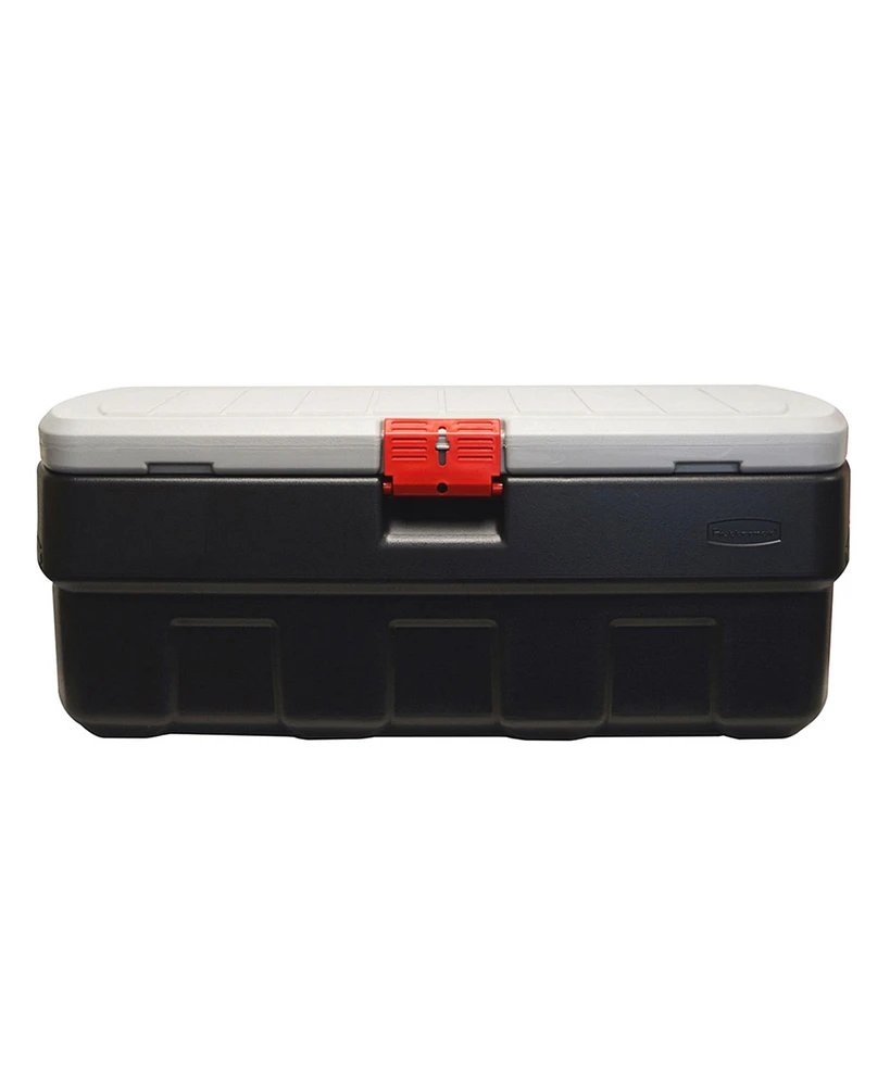 Rubbermaid 48 Gallon Black Action Packer Lockable Latch Storage Box Tote, Single