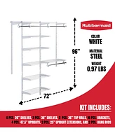 Rubbermaid Configurations 3-6 Feet Custom Diy Closet Organizer Deluxe Kit, White