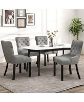 Gouun Upholstered Dining Chairs Set of 2 Tufted Wingback Chairs with Rubber Wood Legs