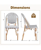 Gouun French Bistro Chair Set of 2 with Galvanized Metal Framex