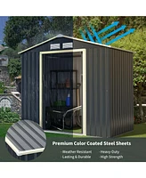 Gouun 7 Feet x 4 Feet Metal Storage Shed with Sliding Double Lockable Doors