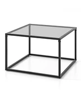 Gouun 27.5 Inch Home Square Tea Table with Heavy-duty Metal Frame