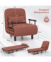 Gouun 3-in-1 Convertible Sofa Bed with 5-Position Adjustable Backrest and Lumbar Pillow