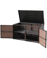 Gouun 88 Gallon Garden Patio Rattan Storage Container Box