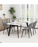 Gouun Dining Chairs Set of 2 with Padded Back Metal Legs and Adjustable Foot Pads