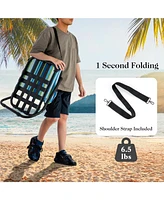 Gouun 2 Pack Low Folding Beach Chairs for Adults with Cushion