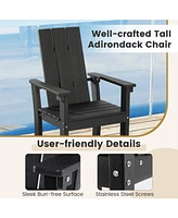 Gouun Tall Adirondack Chair Outdoor Bar Stool with Ergonomic Backrest for Backyard