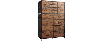 Wlive 16 Drawers Dresser Tall for Bedroom Closet Hallway Storage Organizer unit Large Dressers & Chests of with Fabric Bins