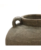 LuxenHome Rustic Brown Terracotta 14.6-Inch Tall Vase