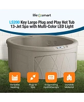 LifeSmart Key Largo Hot Tub Spa with 110 Volt Plug and Play and Led Light