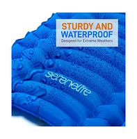 SereneLife Ultralight Sleeping Pad with Carrying Bag, Compact & Lightweight, Blue