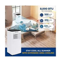 SereneLife Portable Air Conditioner, 8000 Btu, Dehumidifier & Fan Modes