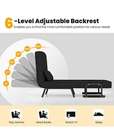 Gouun Folding 6 Position Convertible Sleeper Bed Armchair Lounge Couch with Pillow