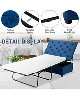 Gouun Folding Ottoman Sleeper Bed with Mattress for Guest and Office Nap