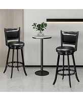 Gouun Set of 2 29 Inch Swivel Bar Height Stool Wood Dining Chair Barstool