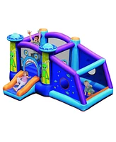 Gouun Castle Jumping Bouncer with Water Slide and 550W Blower