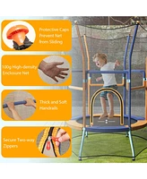 Gouun Mini Trampoline for Kids with Safety Enclosure Net and Foam Handles