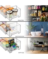 Sorbus 2 Pack Large Clear Stackable Pull-Out Drawers