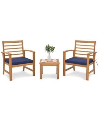 Gouun 3 Pieces Outdoor Furniture Set with Soft Seat Cushions