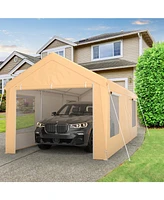 Gouun 10 x 20 Feet Heavy-Duty Steel Portable Carport Car Canopy Shelter