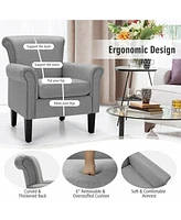 Gouun Upholstered Fabric Accent Chair with Adjustable Foot Pads