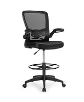 Gouun Height Adjustable Drafting Chair with Flip Up Arms