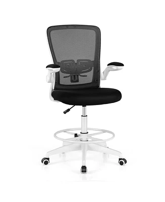 Gouun Height Adjustable Drafting Chair with Flip Up Arms for Home Office