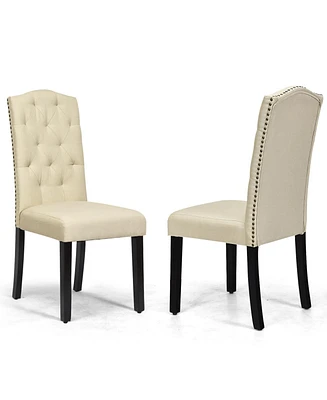 Gouun Set of 2 Tufted Upholstered Dining Chairs