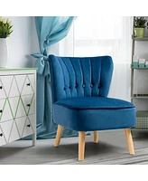 Gouun Armless Accent Chair Tufted Velvet Leisure Chair