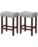 Gouun Set of 2 25 Inch Bar Stool with Curved Seat Cushions